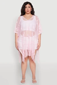 Womens Butterfly Fringe Swim Cover Up,