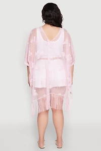 Womens Butterfly Fringe Swim Cover Up,