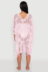 Womens Butterfly Fringe Swim Cover Up,