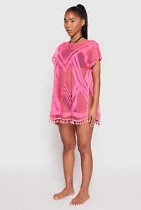 Fishnet Tassel Fringe Swim Cover Up