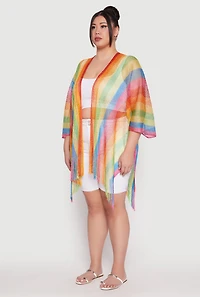 Rainbow Striped Cover Up Kimono