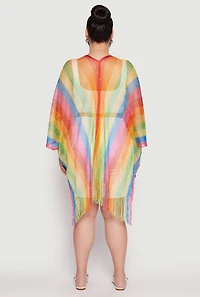 Rainbow Striped Cover Up Kimono