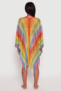 Rainbow Striped Cover Up Kimono