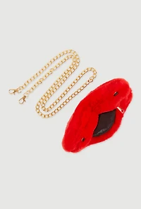 Faux Fur Heart Shaped Convertible Crossbody Bag