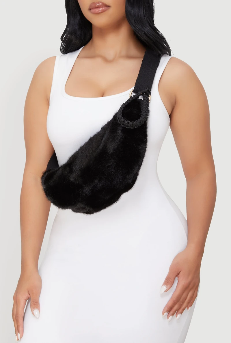 Faux Fur Fanny Pack with Wristlet