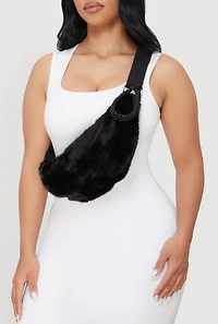 Faux Fur Fanny Pack with Wristlet