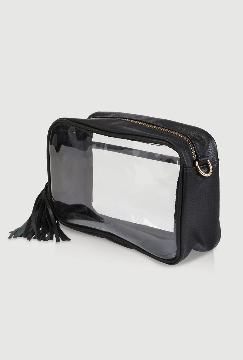 Transparent Crossbody Bag with Tassel