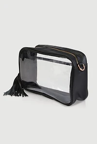 Transparent Crossbody Bag with Tassel