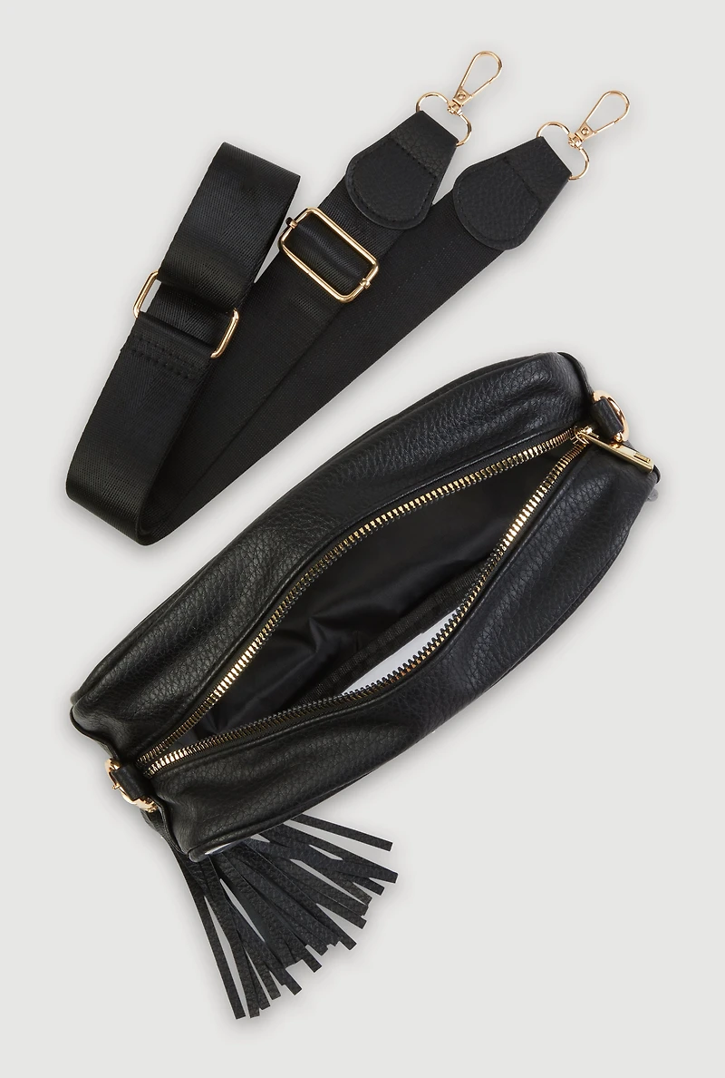 Transparent Crossbody Bag with Tassel