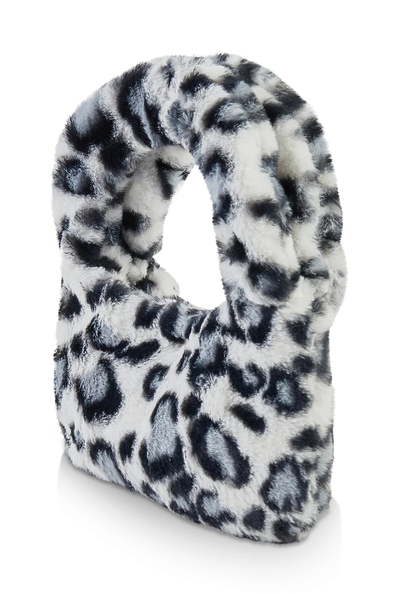 Womens Faux Fur Mini Crossbody Bag, Multi