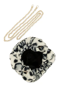 Womens Faux Fur Mini Crossbody Bag, Multi