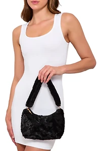 Womens Faux Fur Shoulder Bag,