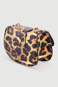 Leopard Print Clutch with Removable Chain Strap