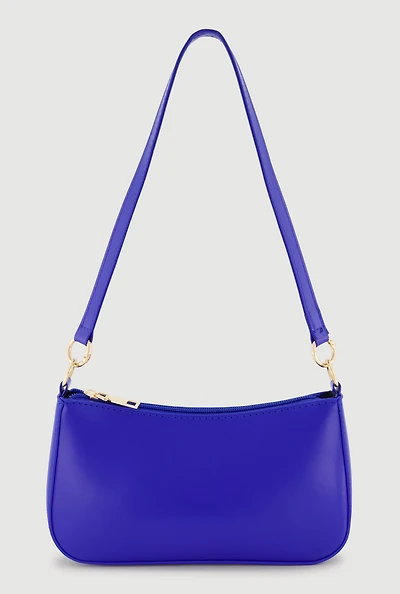 Solid Faux Leather Handbag