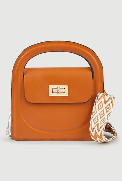 Chevron Strap Convertible Crossbody Handbag