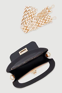 Chevron Strap Convertible Crossbody Handbag