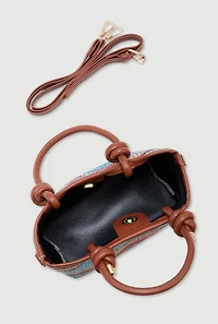 Striped Raffia Convertible Crossbody Bag