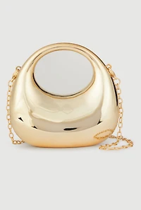 Mini Metallic Sculptural Convertible Crossbody Handbag
