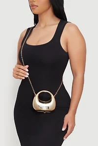 Mini Metallic Sculptural Convertible Crossbody Handbag