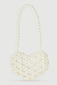 Mini Faux Pearl Heart Handbag