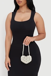 Mini Faux Pearl Heart Handbag