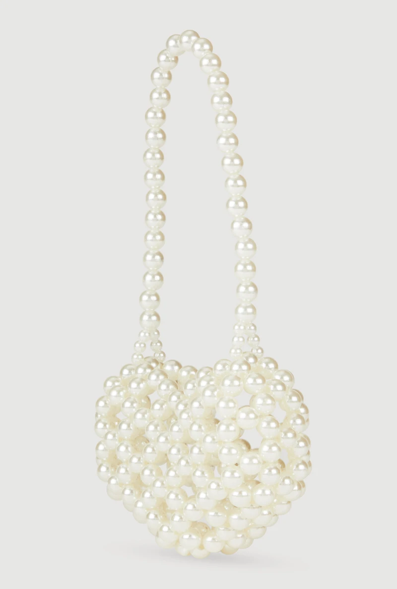 Mini Faux Pearl Heart Handbag