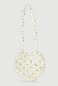 Mini Faux Pearl Heart Handbag