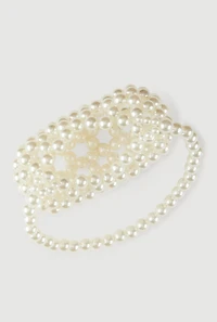 Mini Faux Pearl Heart Handbag