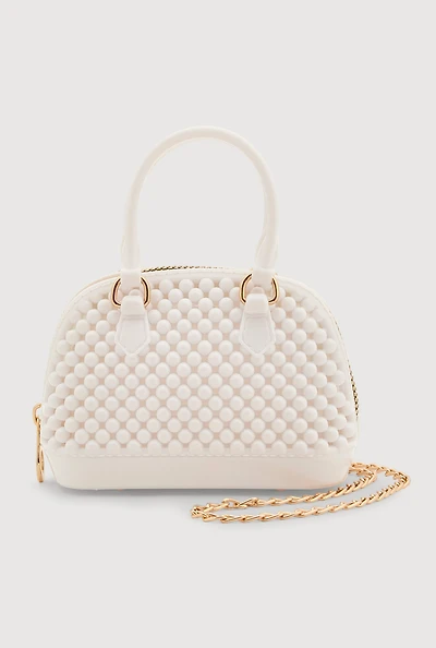 Womens Jelly Mini Dome Crossbody Bag, White