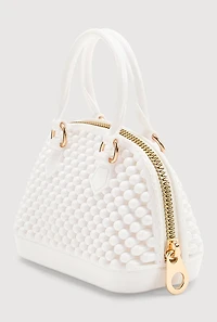 Womens Jelly Mini Dome Crossbody Bag, White