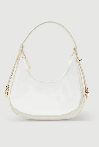 Transparent Handbag with Contrast Trim