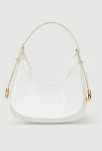Transparent Handbag with Contrast Trim
