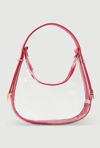 Transparent Handbag with Contrast Trim
