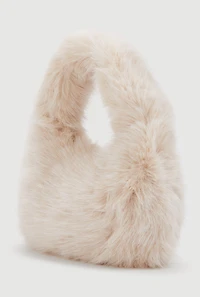 Faux Fur Hobo Handbag