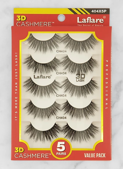 Womens Laflare 3D Cashmere Eyelashes Value Pack 5 Pairs, Black