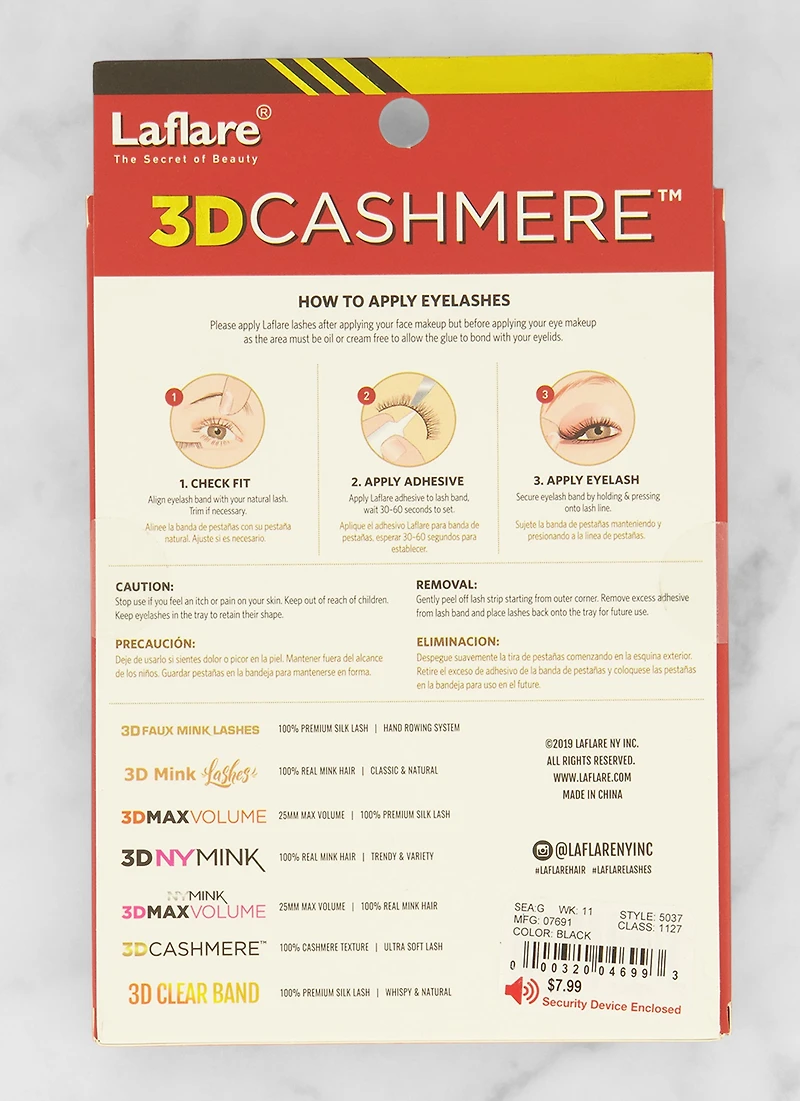 Womens Laflare 3D Cashmere Eyelashes 5 Pack, Black
