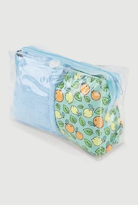 Turban Head Wrap and Citrus Print Shower Cap