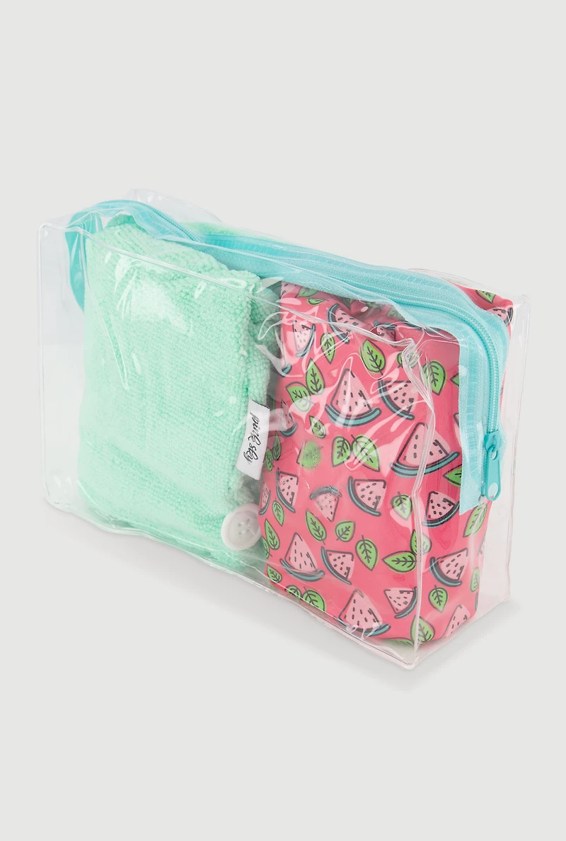 Turban Head Wrap and Watermelon Print Shower Cap