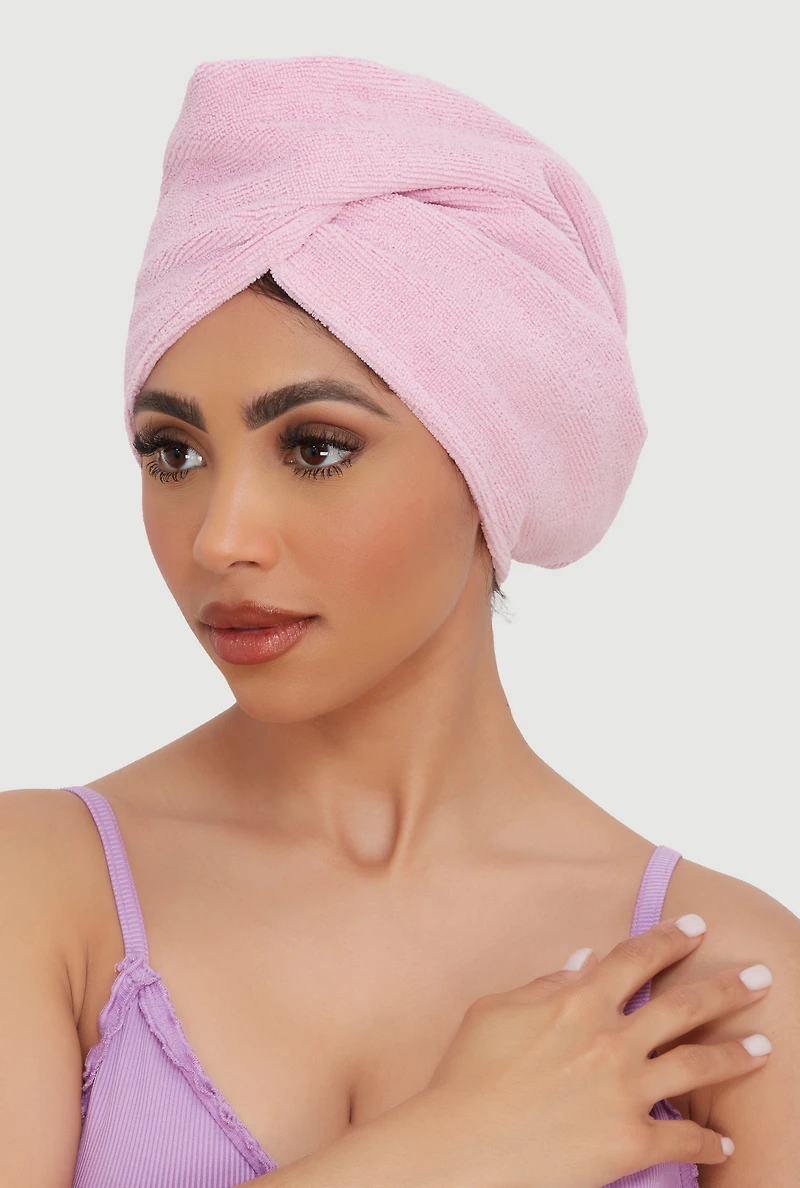 Turban Head Wrap and Berry Print Shower Cap