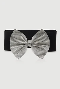 Rhinestone Studded Bow Belt