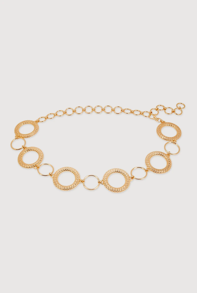 Plus Metallic Textured Loop Chain Belt