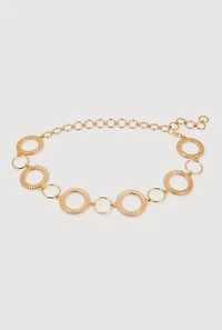 Plus Metallic Textured Loop Chain Belt