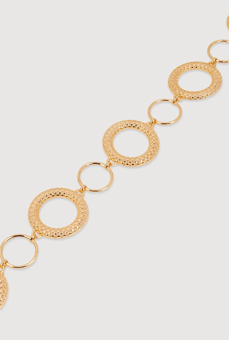 Plus Metallic Textured Loop Chain Belt