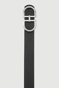 Womens Plus Size Faux Leather Metallic Buckle Belt, Black, Size 1X