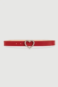 Plus Rhinestone Heart Buckle Belt
