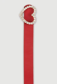 Plus Rhinestone Heart Buckle Belt