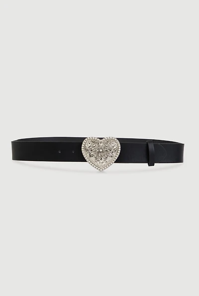 Plus Metallic Heart Buckle Belt