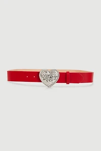 Plus Metallic Heart Buckle Belt