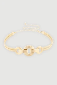 Metallic Triple Ring Snake Chain Belt