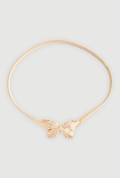 Metallic Butterfly Stretch Waist Belt
